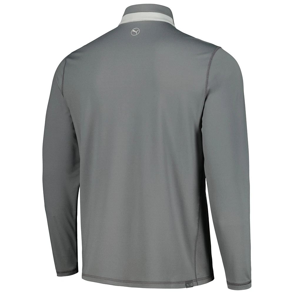 Men's Puma Gray Arnold Palmer Invitational Lightweight Quarter-Zip Top