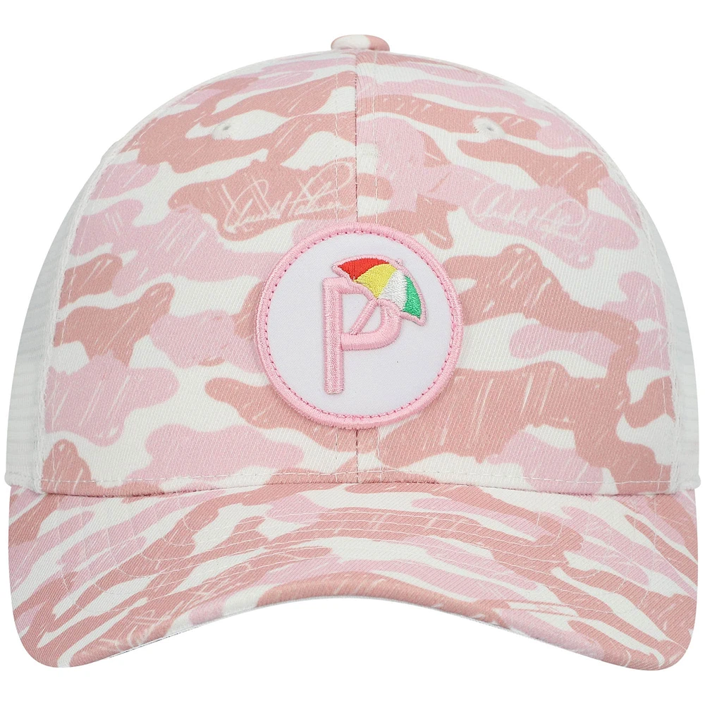 Men's Puma Pink Arnold Palmer Invitational Camo P Snapback Hat