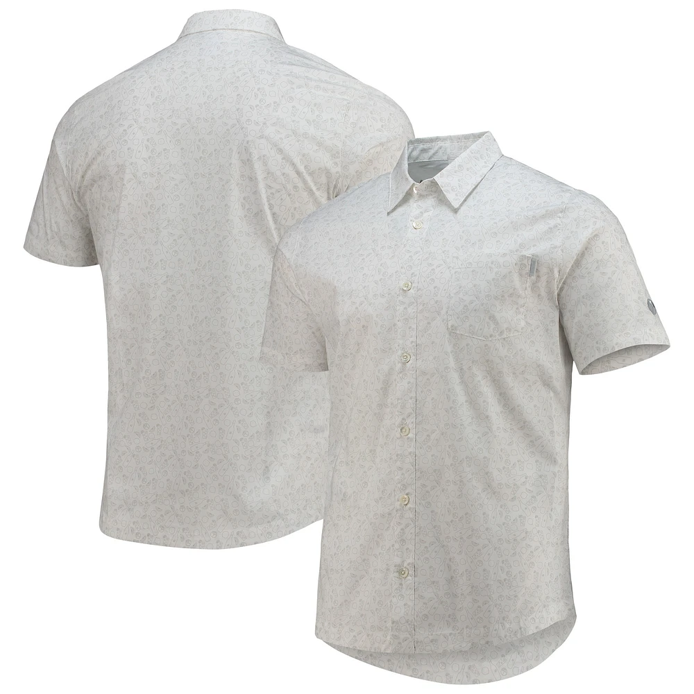 Chemise boutonnée pour homme Arnold Palmer Invitational 19e trou Puma blanche