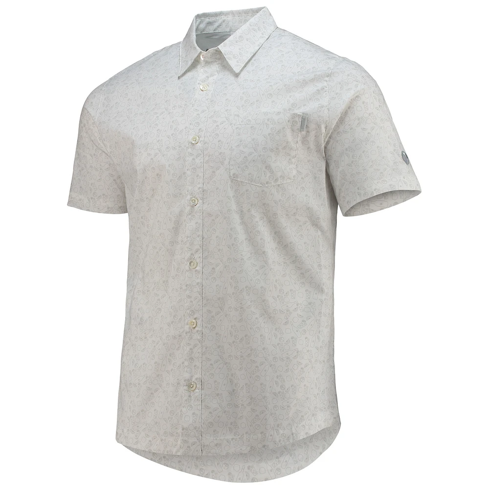 Chemise boutonnée pour homme Arnold Palmer Invitational 19e trou Puma blanche