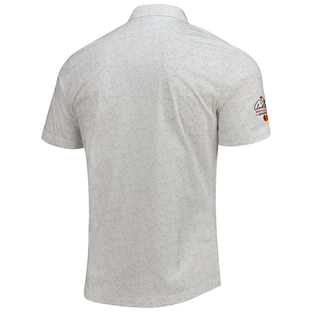 Chemise boutonnée pour homme Arnold Palmer Invitational 19e trou Puma blanche