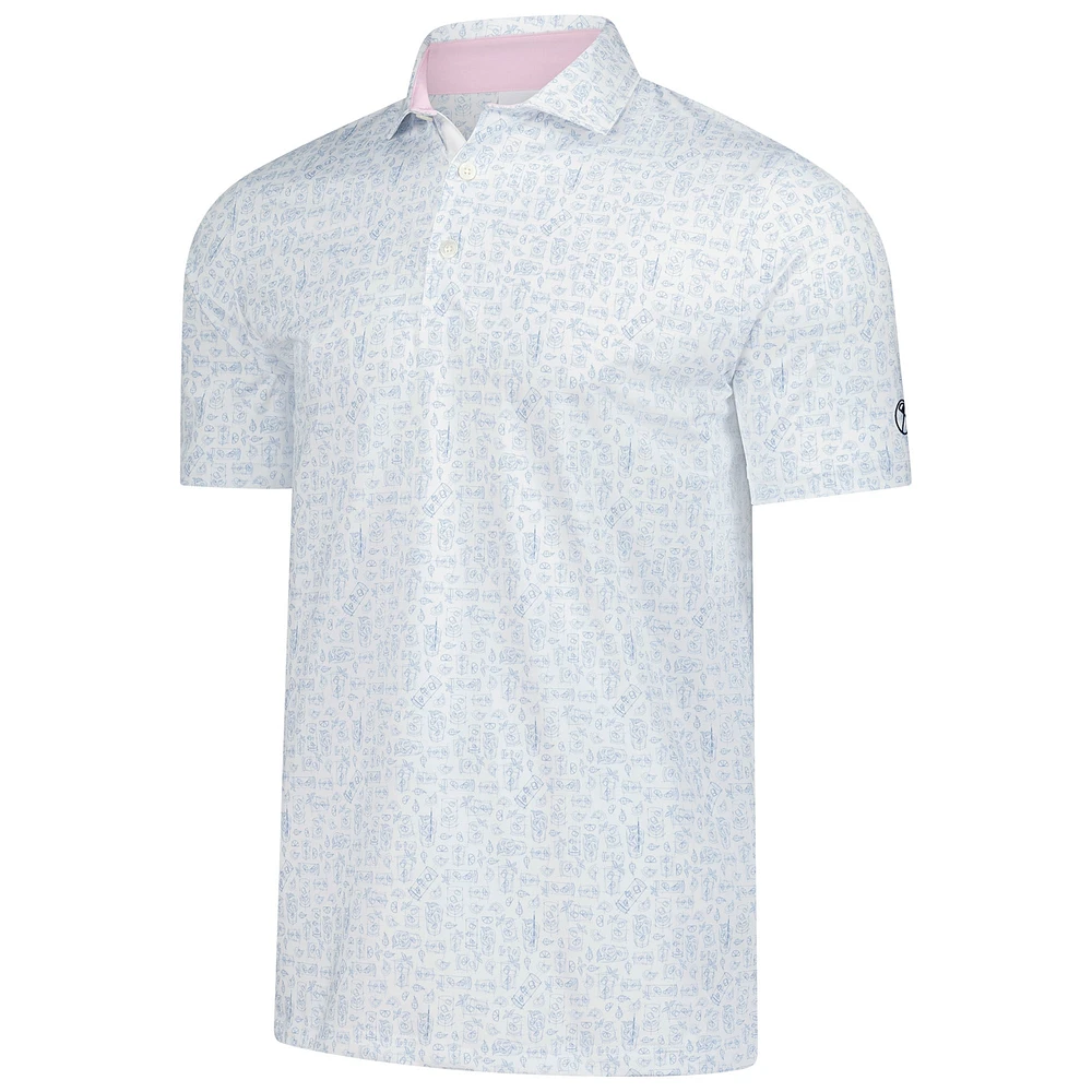 Polo Puma blanc Arnold Palmer MATTR Sketch pour homme