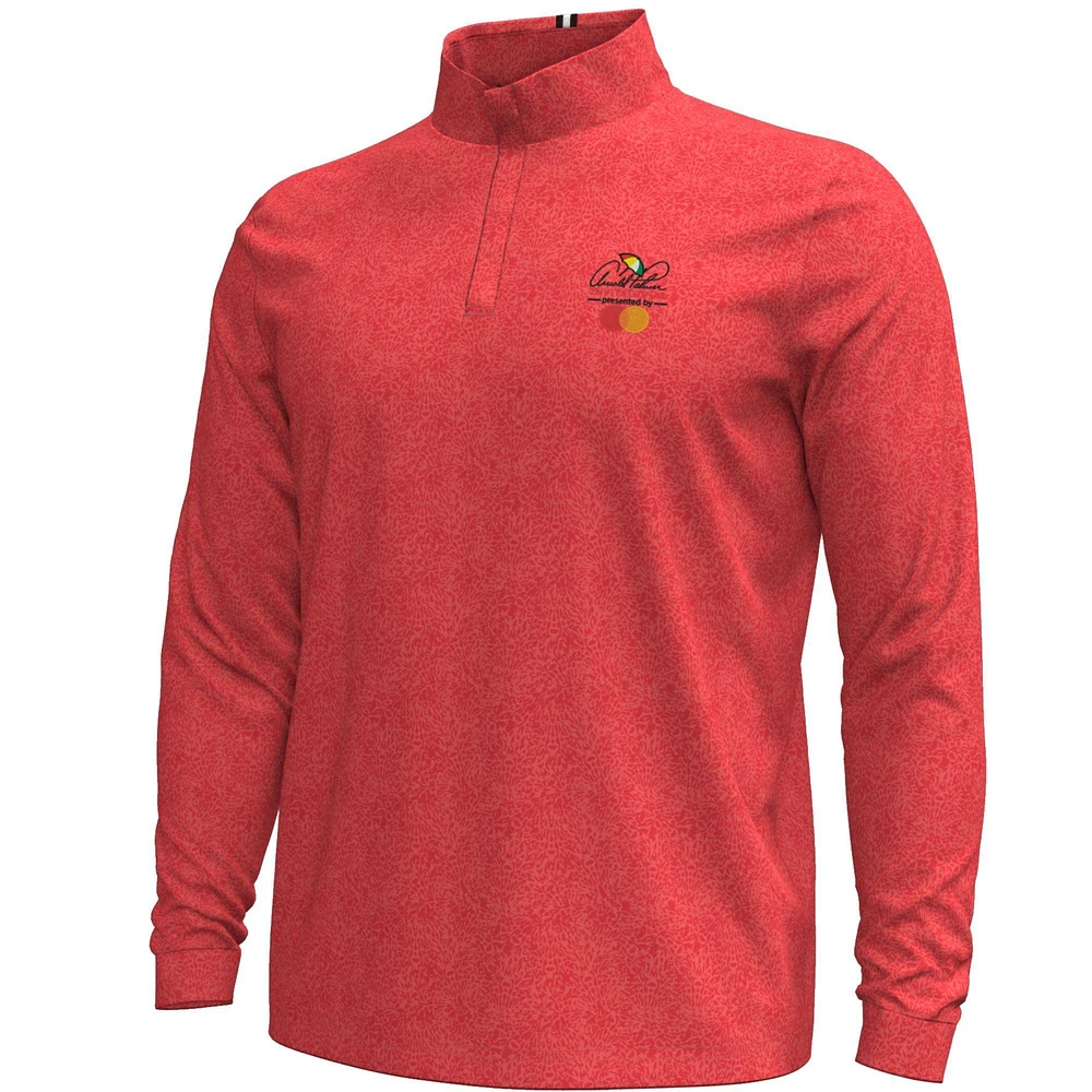 Under Armour Arnold Palmer Invitational Playoff 3.0 pour hommes - Haut pull à fermeture éclair 1/4 imprimé rouge