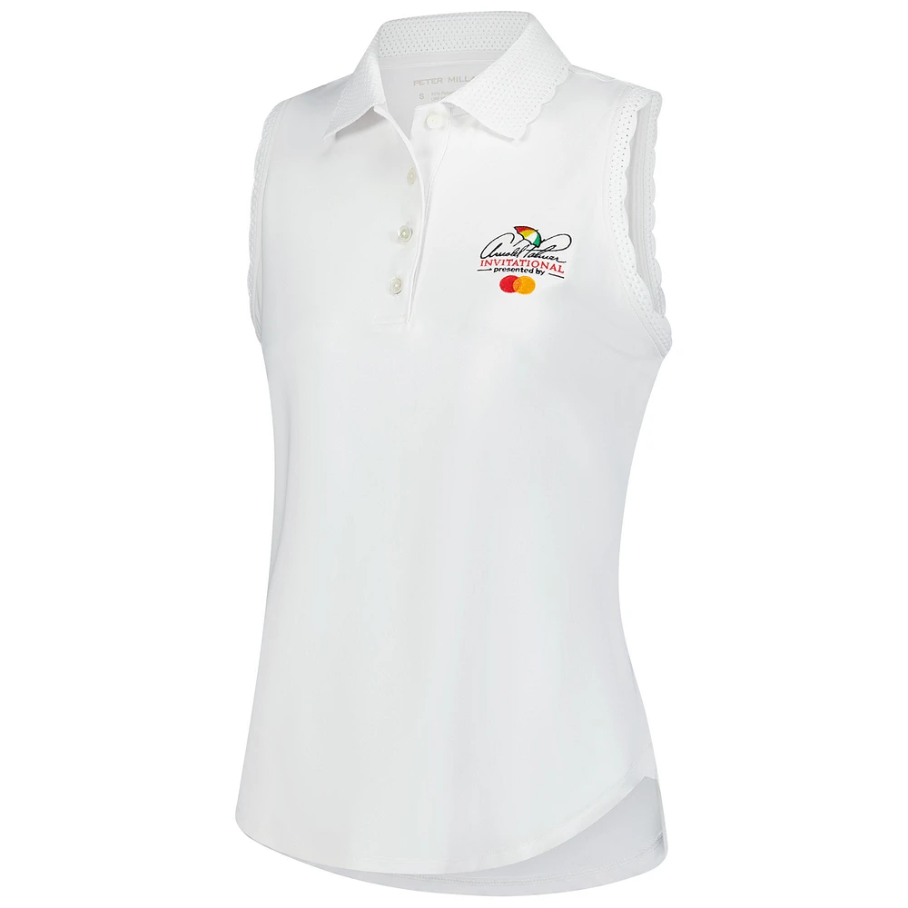 Women's Peter Millar  White Arnold Palmer Invitational Opal Sleeveless Stretch Jersey Polo