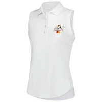 Women's Peter Millar  White Arnold Palmer Invitational Opal Sleeveless Stretch Jersey Polo