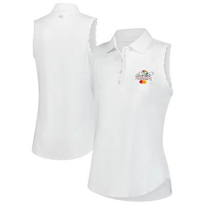 Women's Peter Millar  White Arnold Palmer Invitational Opal Sleeveless Stretch Jersey Polo