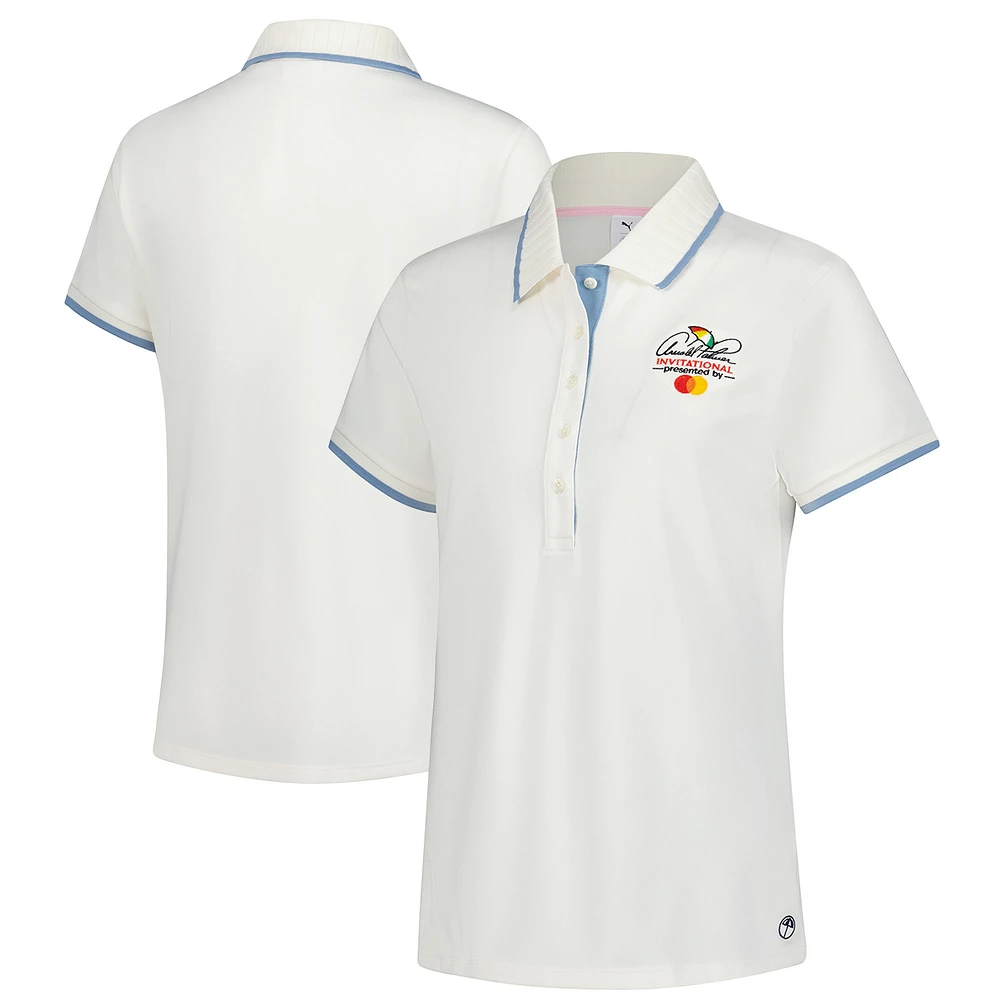 Polo piqué Puma crème Arnold Palmer Invitational pour femme