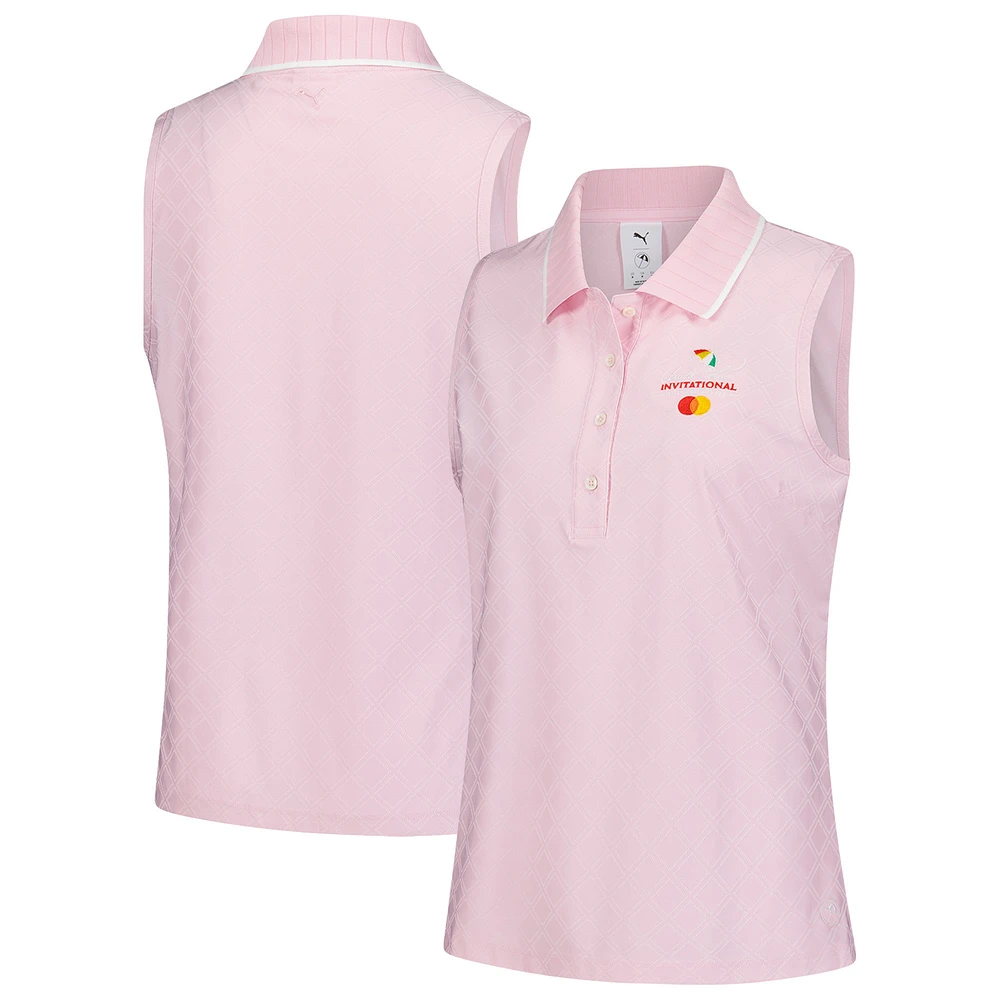 Women's Puma  Pink Arnold Palmer Invitational Jacquard dryCELL Sleeveless Polo