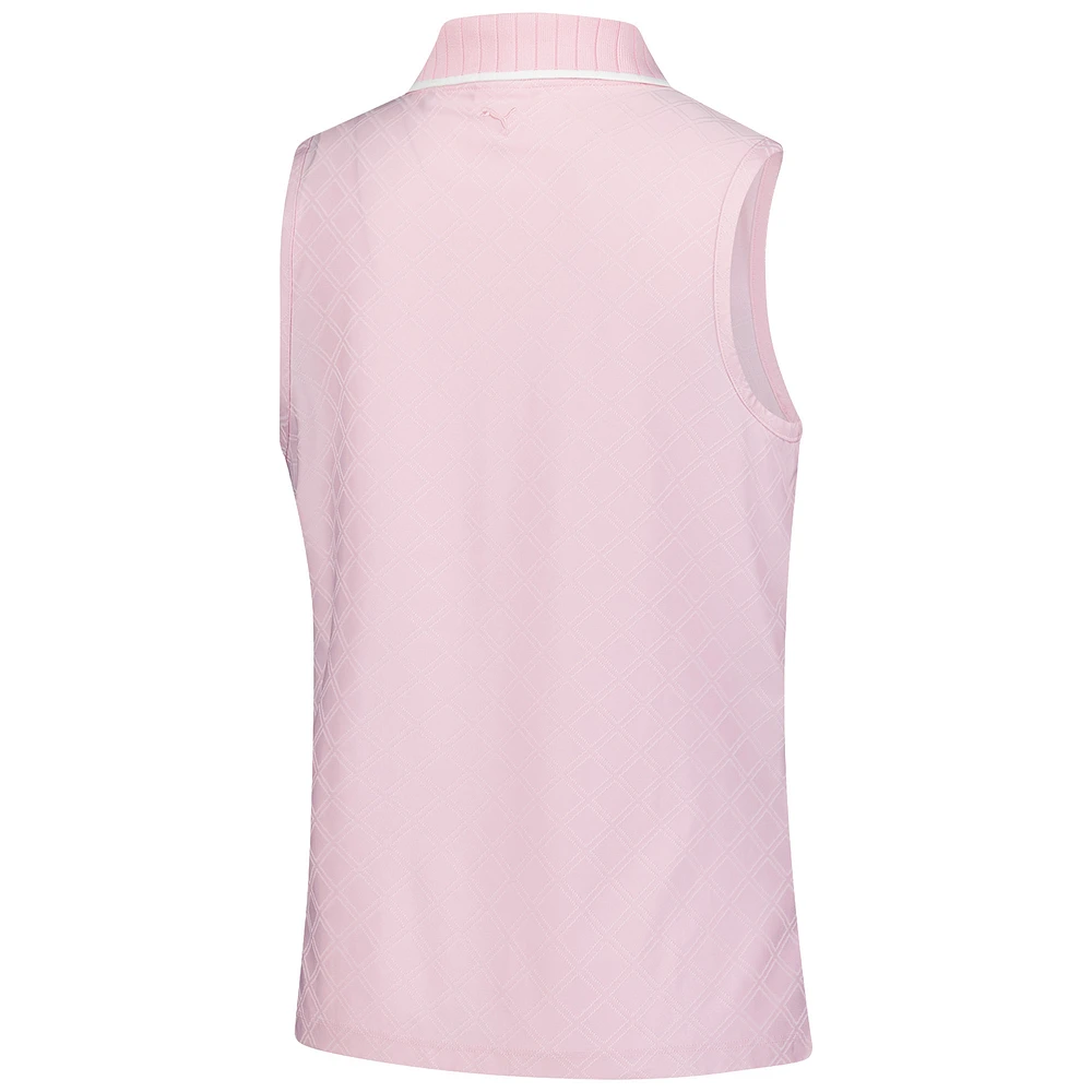 Women's Puma  Pink Arnold Palmer Invitational Jacquard dryCELL Sleeveless Polo