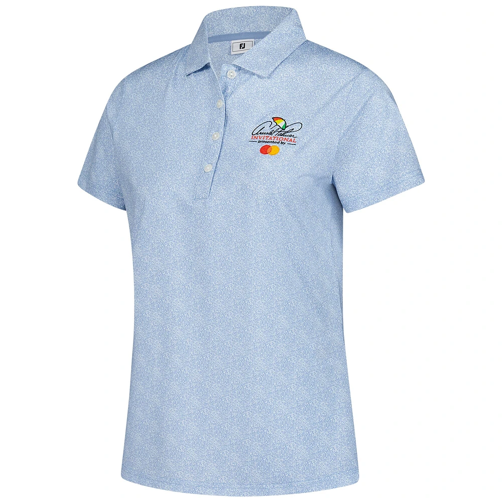 Women's FootJoy Light Blue Arnold Palmer Invitational Speckle Print Polo
