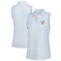 Women's FootJoy Light Blue Arnold Palmer Invitational Striped Sleeveless Polo