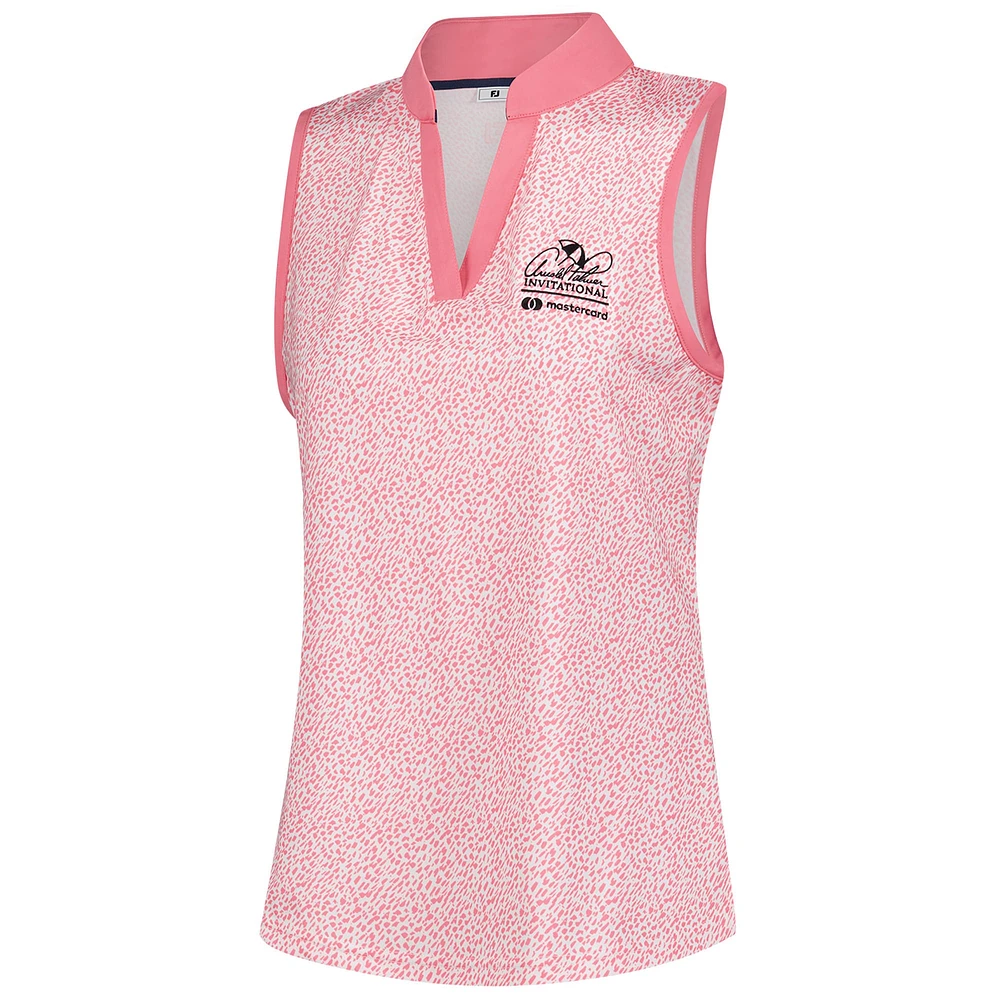 Women's FootJoy Pink Arnold Palmer Invitational ProDry Printed Sleeveless Polo