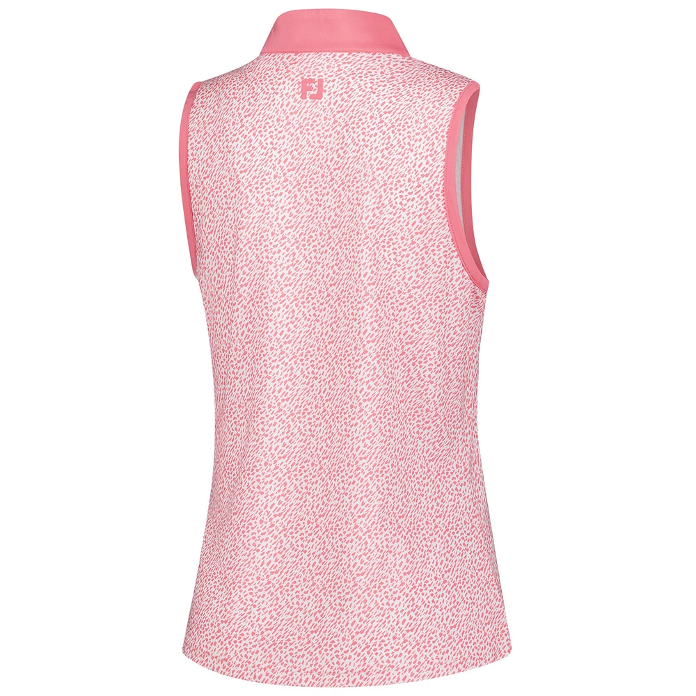 Women's FootJoy Pink Arnold Palmer Invitational ProDry Printed Sleeveless Polo