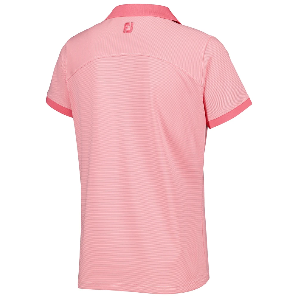 Women's FootJoy Pink Arnold Palmer Invitational Stretch Lisle End on V-Neck Polo