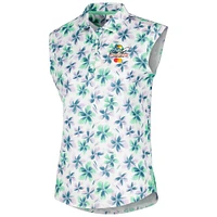 Women's FootJoy White Arnold Palmer Invitational Cap Sleeve Floral Polo