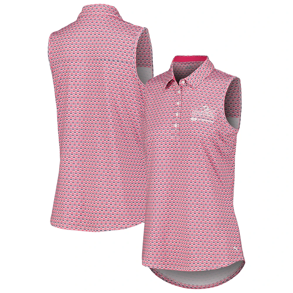 Women's Puma Pink Arnold Palmer Invitational Deco Sleeveless MATTR Polo