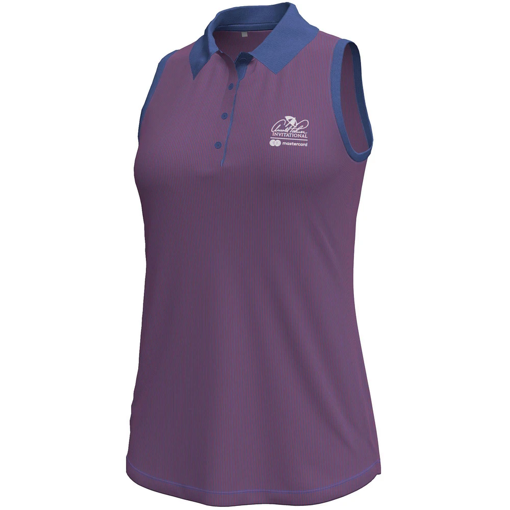 Women's Under Armour  Purple Arnold Palmer Invitational Playoff 3.0 Pin Stripe Jacquard Sleeveless Polo