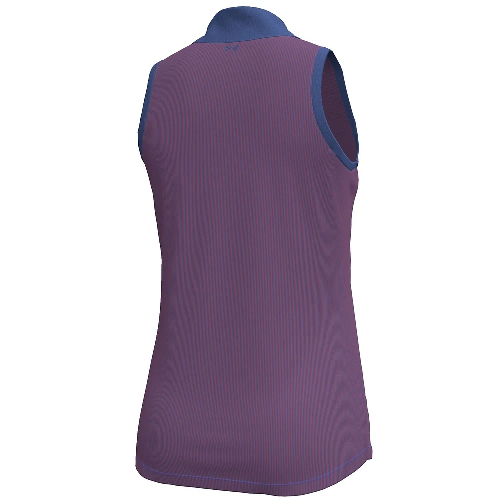 Polo violet sans manches en jacquard à rayures Pin Arnold Palmer Invitational Playoff 3.0 pour femme Under Armour