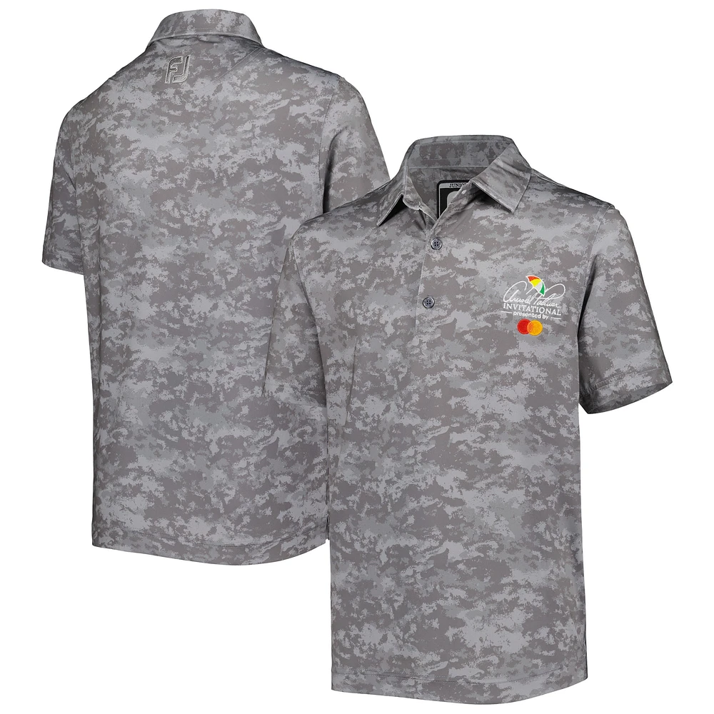 Polo de golf FootJoy Arnold Palmer Invitational Cloud Camo ProDry gris pour jeune