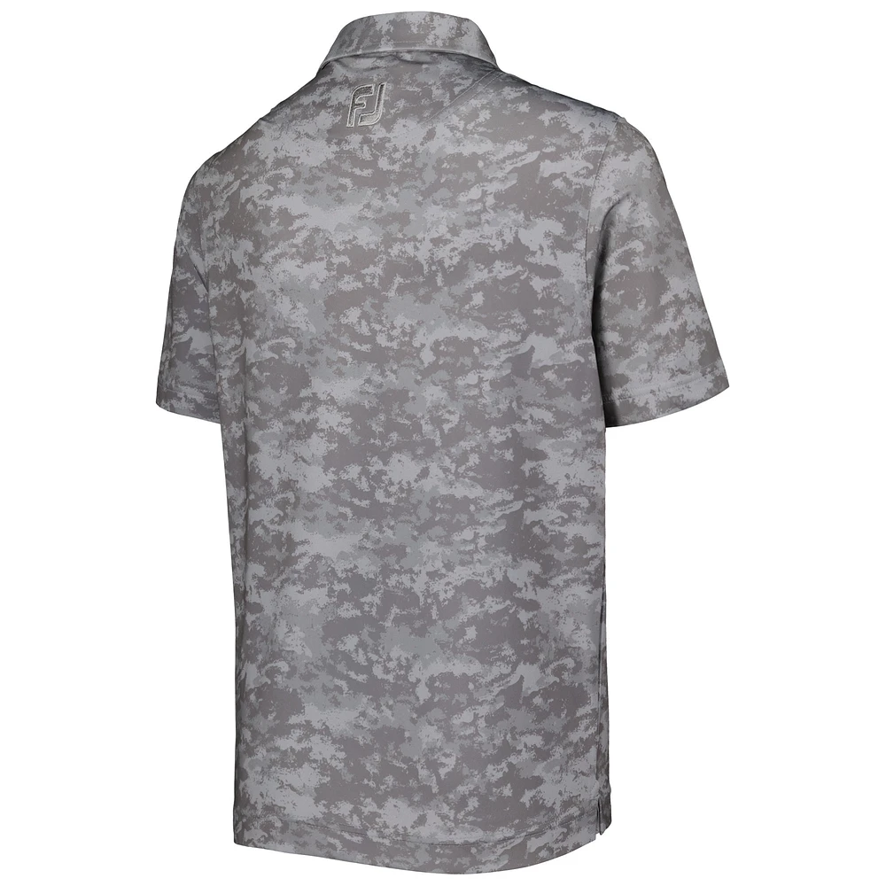 Polo de golf FootJoy Arnold Palmer Invitational Cloud Camo ProDry gris pour jeune