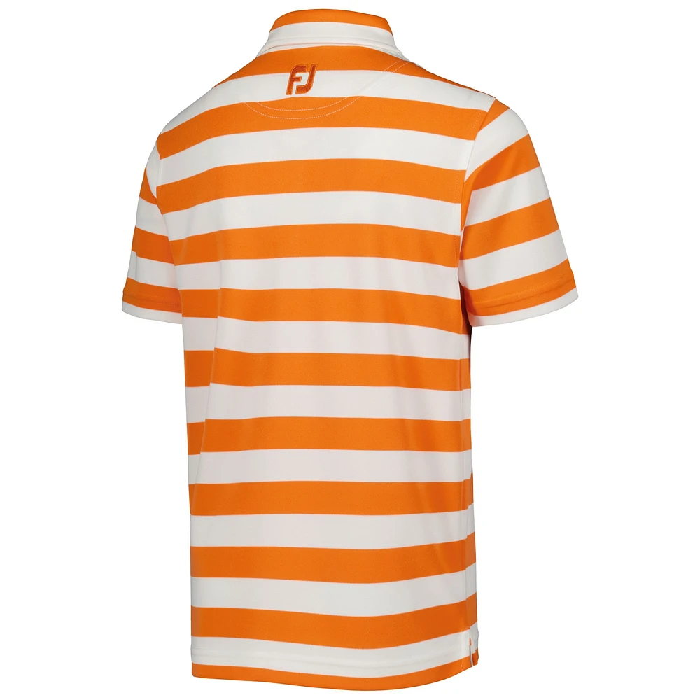 Youth FootJoy Orange Arnold Palmer Invitational Rugby Stripe Pique Polo