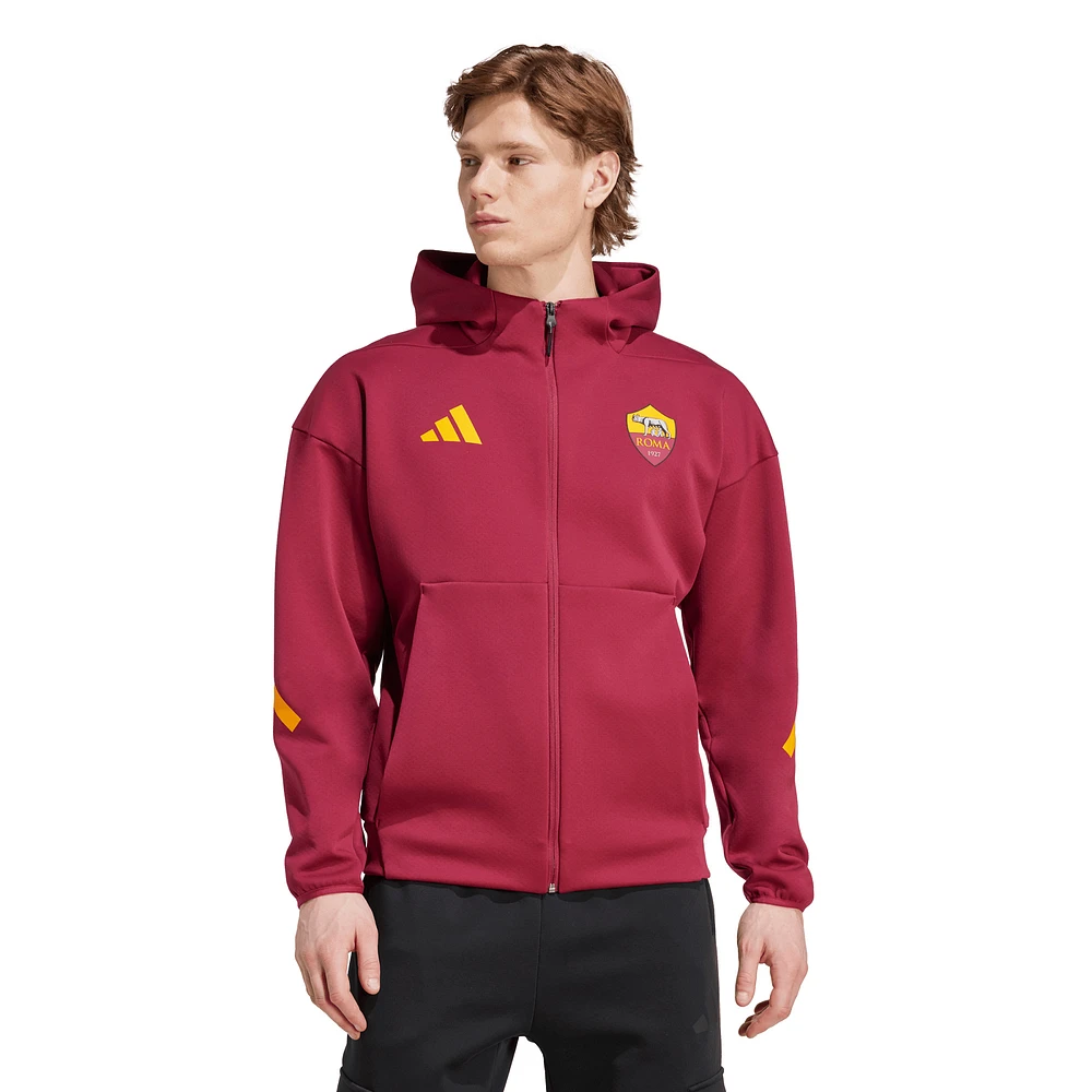 Veste zippée intégrale adidas rouge AS Roma 2025/26 Anthem pour homme