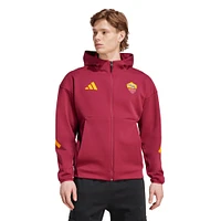 Veste zippée intégrale adidas rouge AS Roma 2025/26 Anthem pour homme