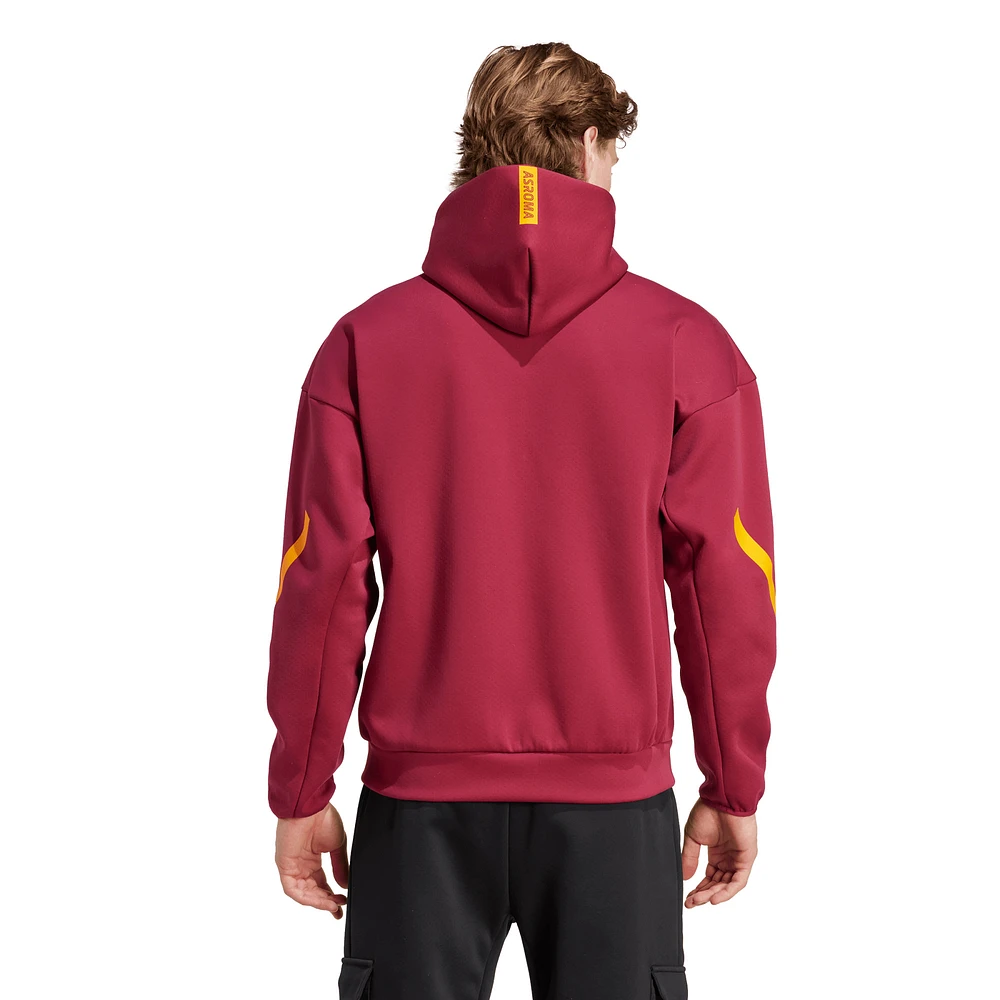 Veste zippée intégrale adidas rouge AS Roma 2025/26 Anthem pour homme