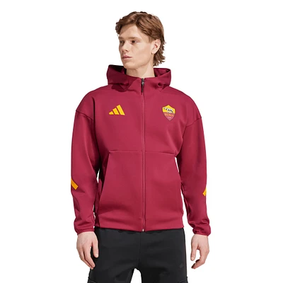 Veste zippée intégrale adidas rouge AS Roma 2025/26 Anthem pour homme