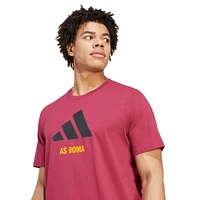 Men's adidas  Red AS Roma Three-Stripe Wordmark T-Shirt