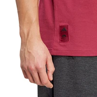Men's adidas  Red AS Roma Three-Stripe Wordmark T-Shirt