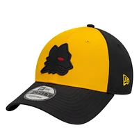 Men's New Era Gold/Black AS Roma Rubber Wolf Adjustable 9FORTY Hat