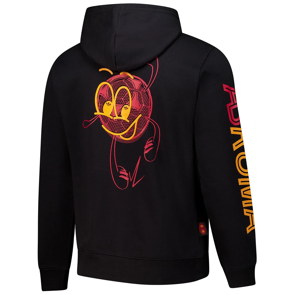 Sweat à capuche adidas AS Roma Culturewear noir pour homme