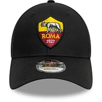 Men's New Era Black AS Roma Core 9FORTY Adjustable Hat