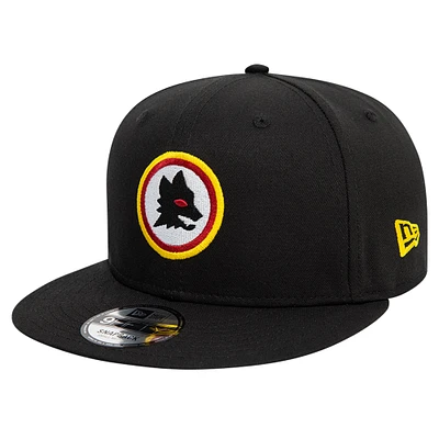 Casquette Snapback AS Roma Lupetto 9FIFTY noire New Era pour hommes