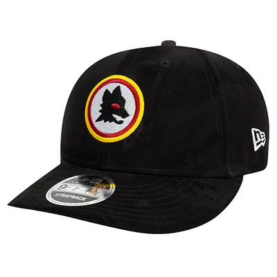 Men's New Era Black AS Roma Suede Low Profile 9FIFTY Stretch-Snap Hat