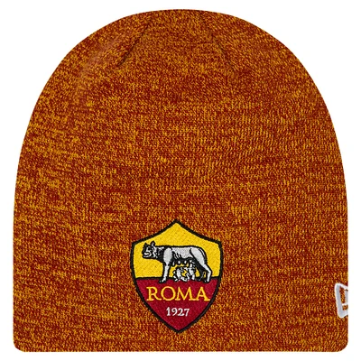 Bonnet en tricot New Era rouge/or AS Roma Skull pour hommes