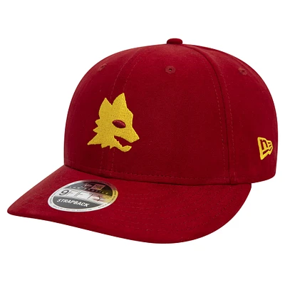 Casquette à bouton-pression extensible 9FIFTY Low Profile AS Roma New Era rouge pour hommes