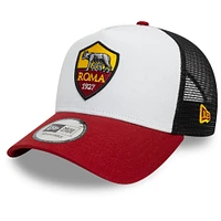 Men's New Era White AS Roma A-Frame Trucker 9FORTY Adjustable Hat