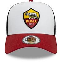 Men's New Era White AS Roma A-Frame Trucker 9FORTY Adjustable Hat