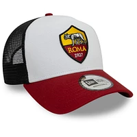 Men's New Era White AS Roma A-Frame Trucker 9FORTY Adjustable Hat