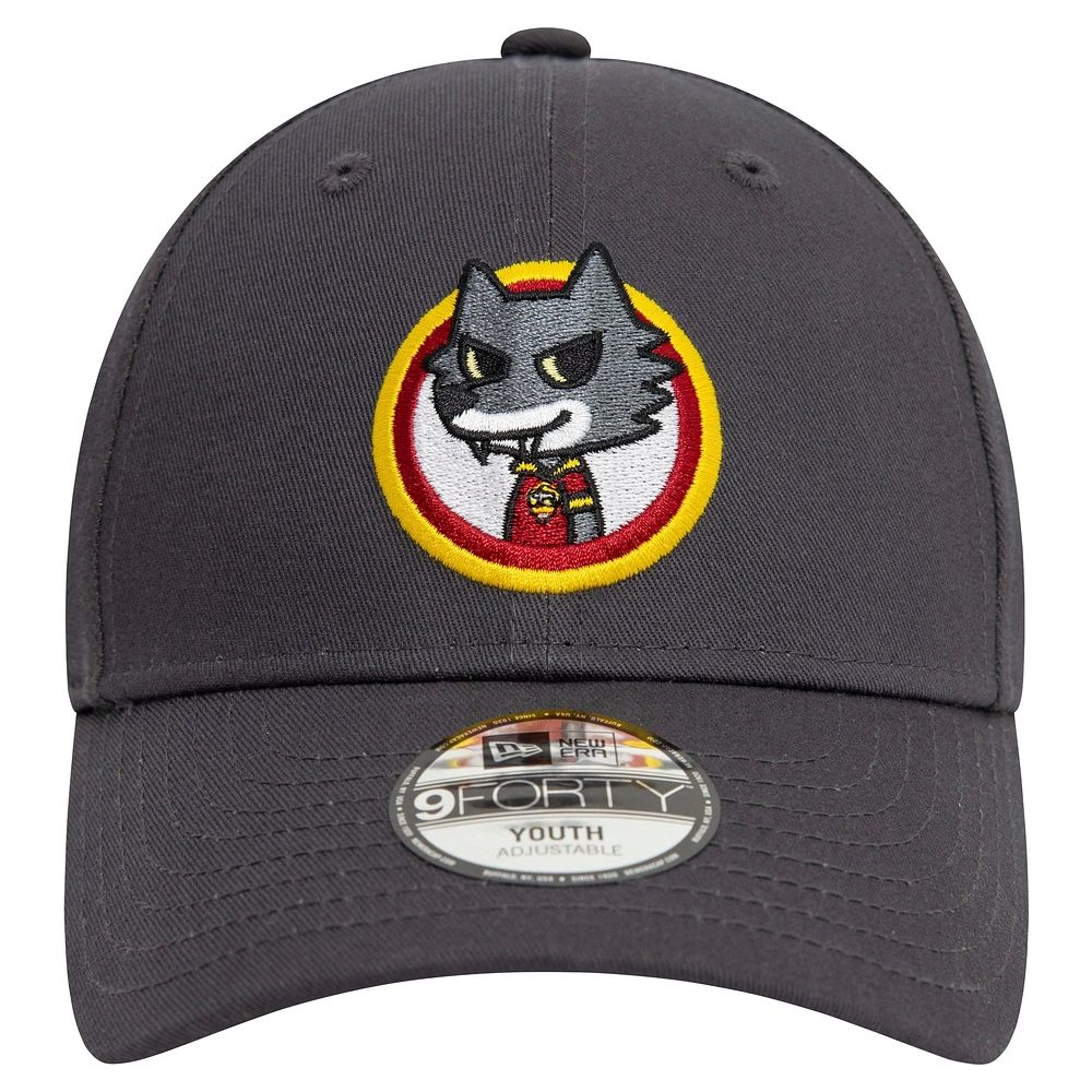 Casquette réglable gris AS Roma Romolo 9FORTY pour jeunes New Era