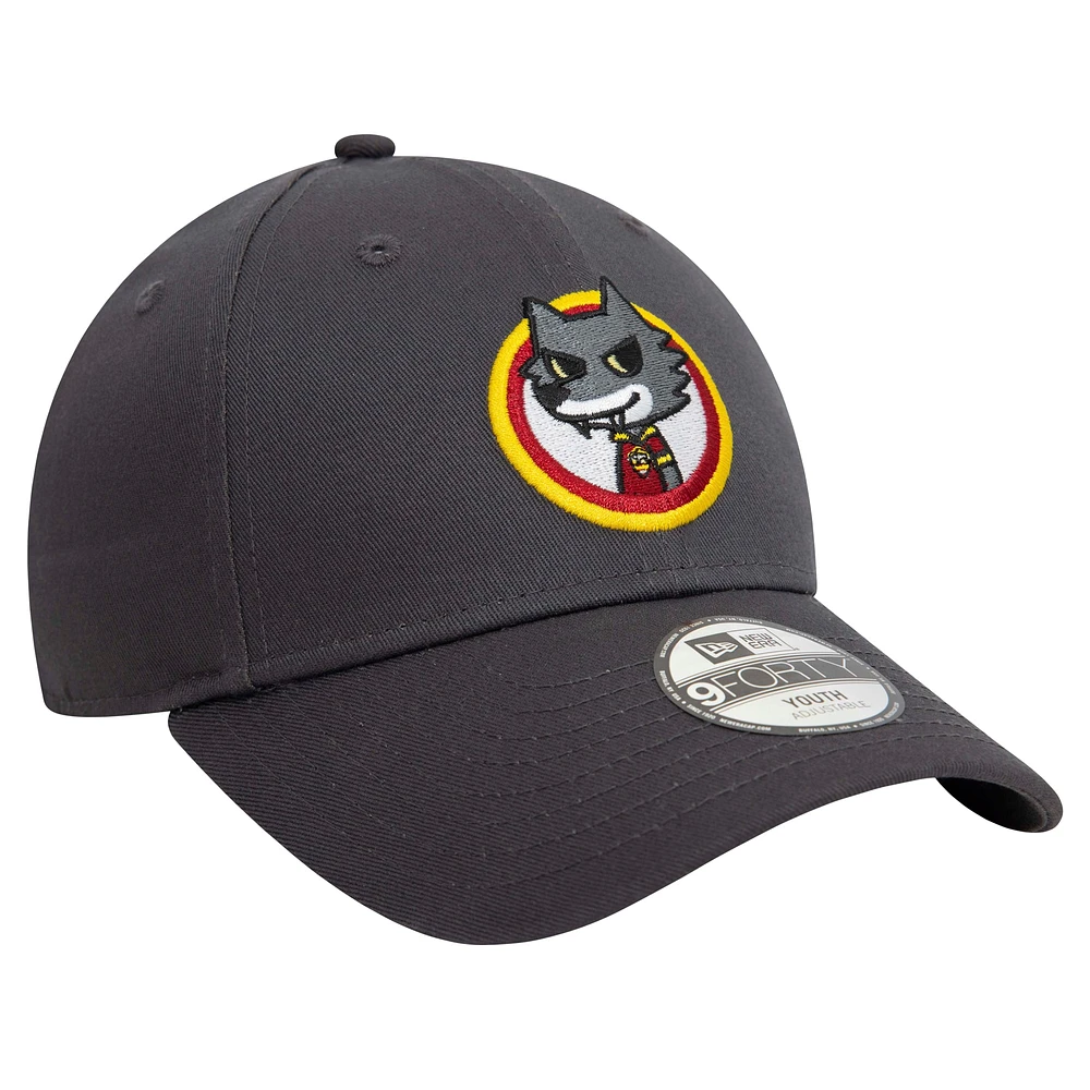 Casquette réglable gris AS Roma Romolo 9FORTY pour jeunes New Era