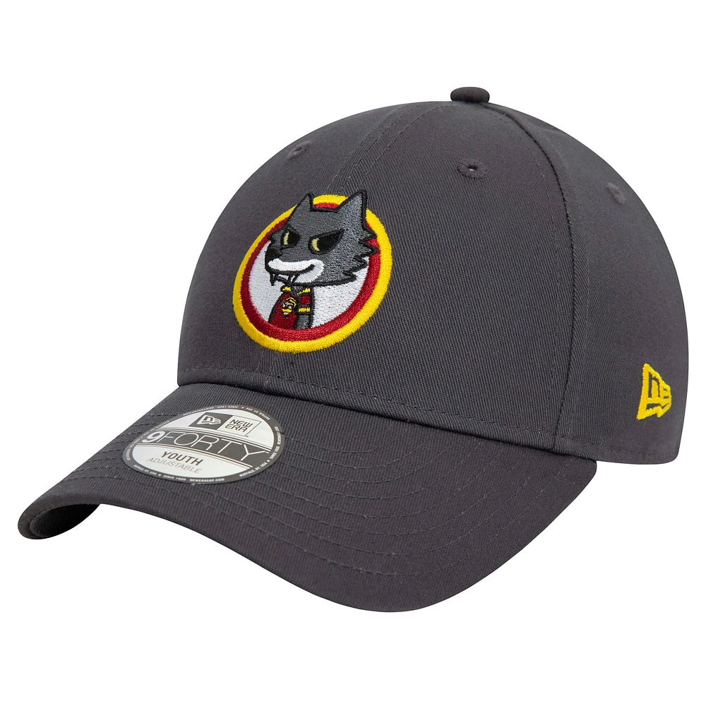 Casquette réglable gris AS Roma Romolo 9FORTY pour jeunes New Era