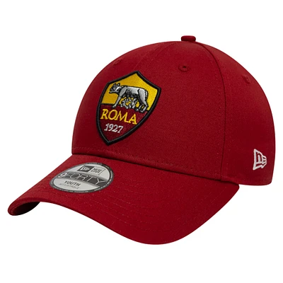 Casquette réglable rouge AS Roma Core 9FORTY pour jeune New Era