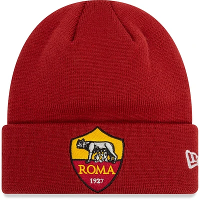 Bonnet en tricot à revers AS Roma Core rouge New Era pour jeune