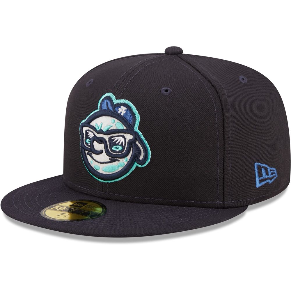 Men's New Era Navy Asheville Tourists Authentic Collection 59FIFTY Fitted Hat