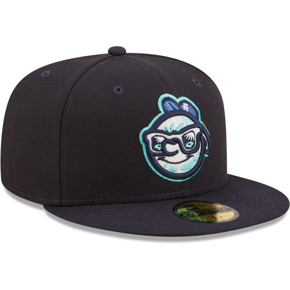 Men's New Era Navy Asheville Tourists Authentic Collection 59FIFTY Fitted Hat