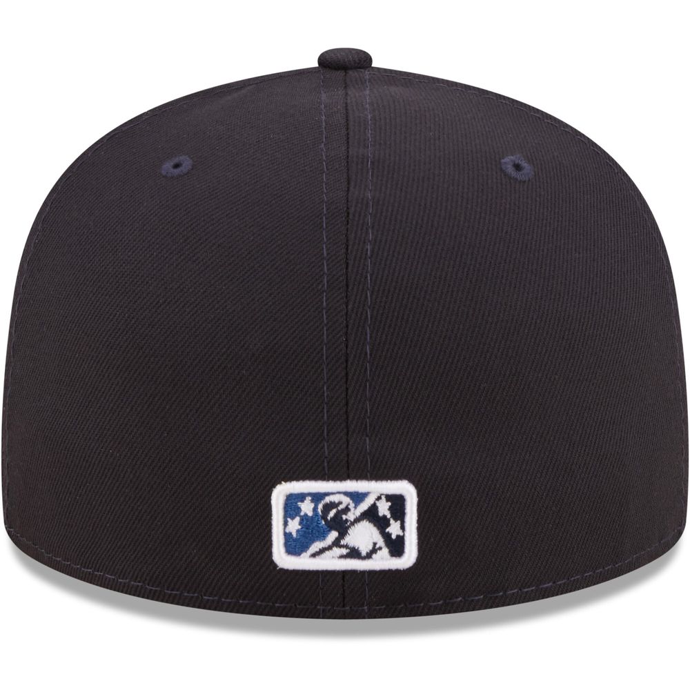 Men's New Era Navy Asheville Tourists Authentic Collection 59FIFTY Fitted Hat