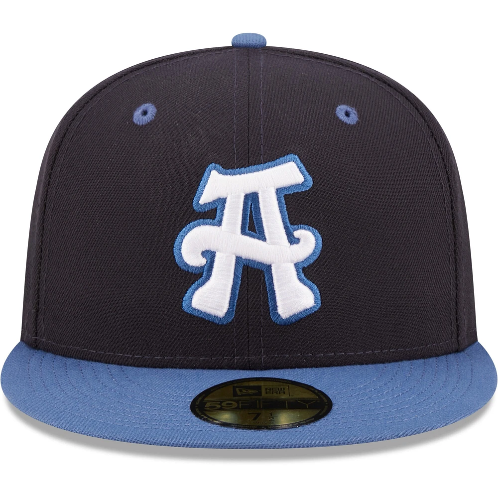Men's New Era Navy Asheville Tourists Authentic Collection 59FIFTY Fitted Hat